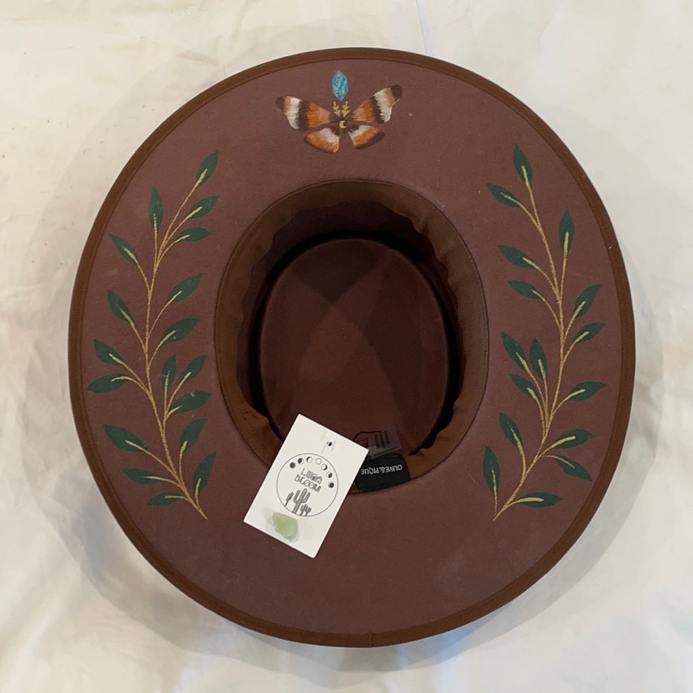 Luna Bloom Hand Painted Boater Hat